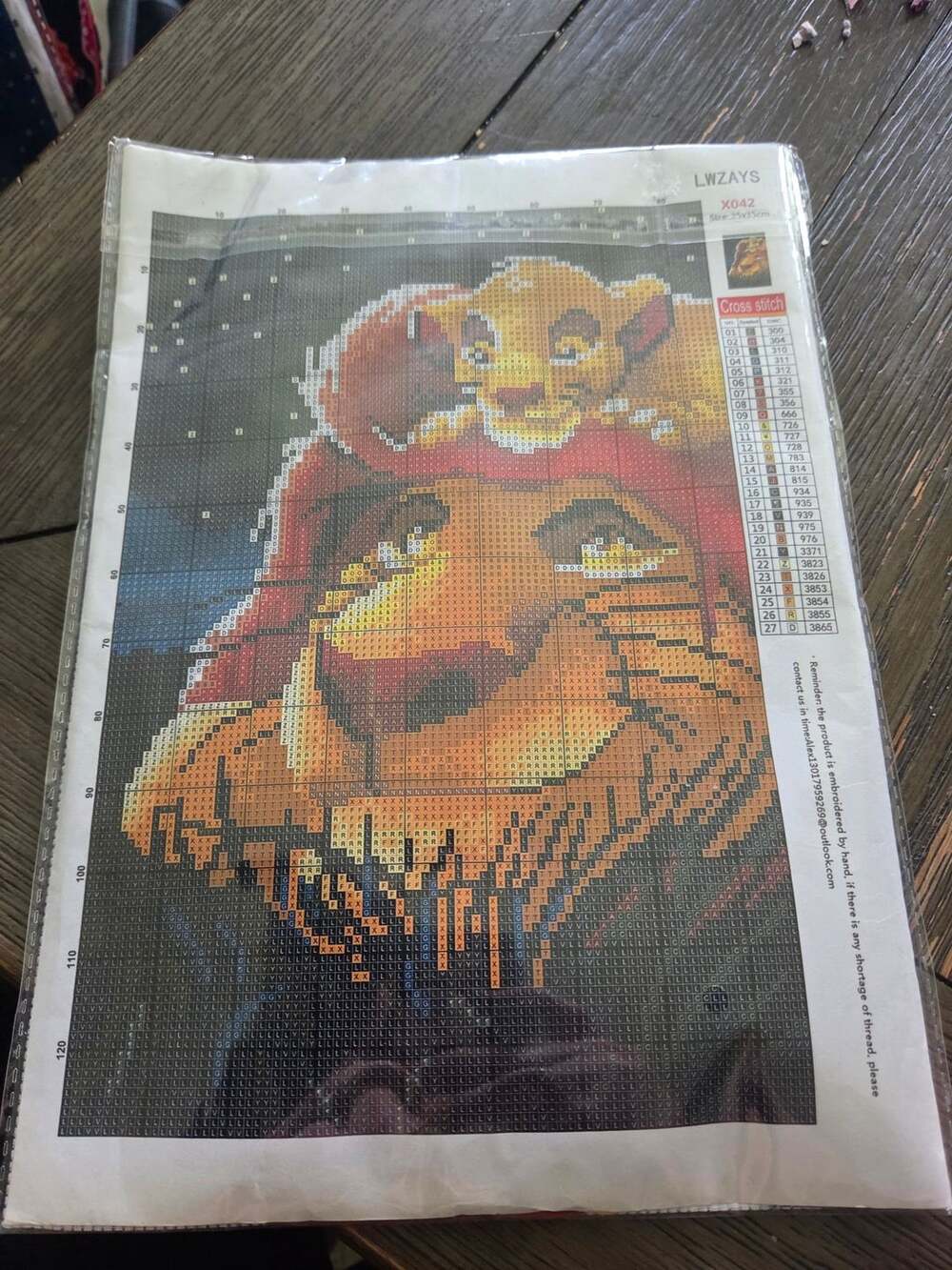 LWZAYS Lion King Cross Stitch Kit 25x35cm